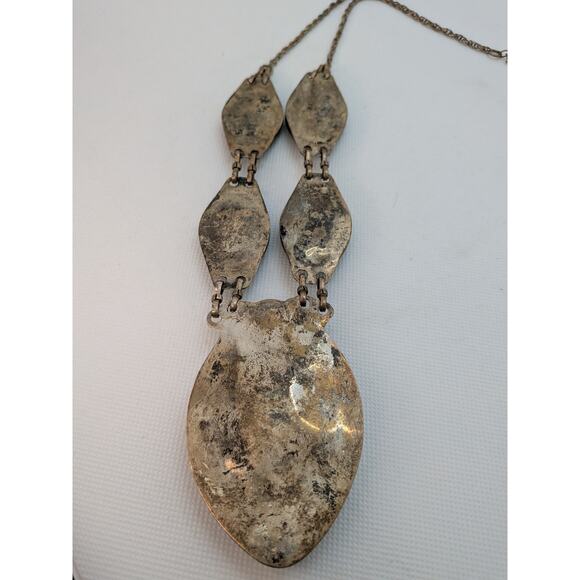 Afghan Indian Handmade Tribal Boho Vintage Necklace with Black Onyx Blue & Red - Picture 6 of 7